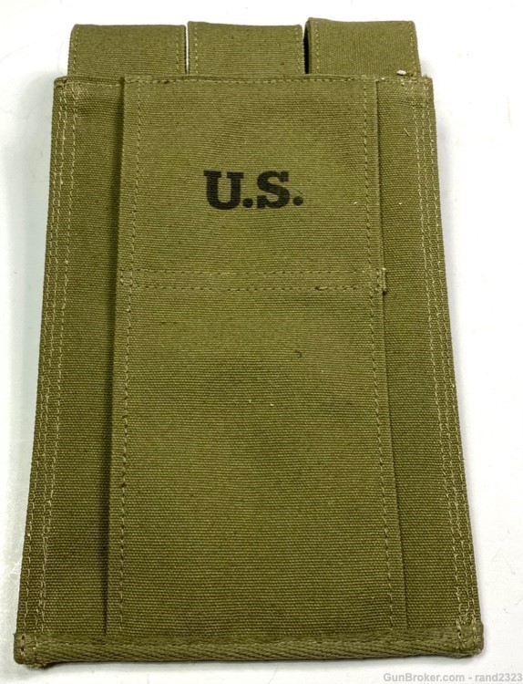WWII US M1 M1A1 THOMPSON 30RD 3 CELL AMMO POUCH-OD#3-img-1