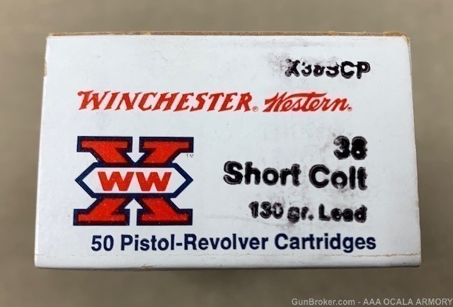 .38 Short Colt 130 Grain Lead Win X38SCP 50/Box - NOS - -img-0