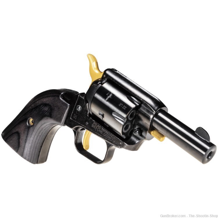 Heritage Model Barkeep Revolver 22LR 2" Black 22 LR Gold Accents 8RD SA NEW-img-2