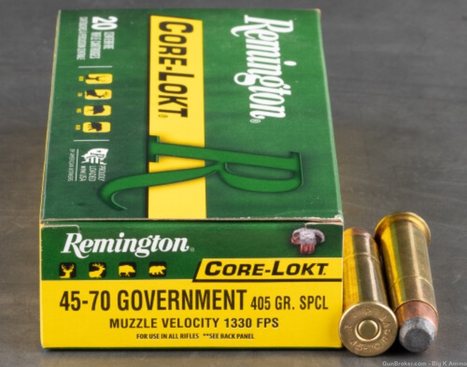 20 Rds Remington 45-70 GOVT 405 gr SP core-lokt .45-70 gov -img-0