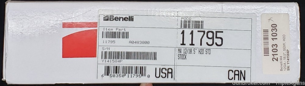 Benelii M4 H20 12ga 18.5in barrel standard stock 11795 free shipping-img-21