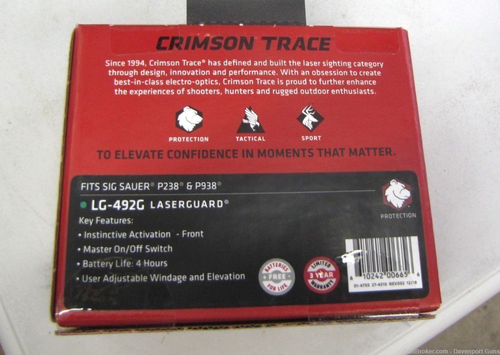 CRIMSON TRACE LG-492G LASER SIGNT FOR SIG P238 AND P938-img-1