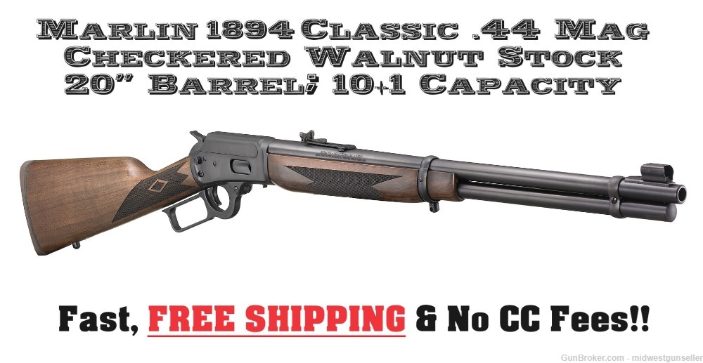 Marlin 1894 Classic Lever Action .44 Rem Mag Special Walnut Stock 10+1 Cap-img-0