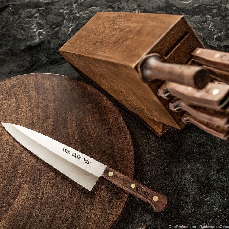 CASE 10249 Walnut Tru Sharp Stainless Steel Chef Kitchen Cutlery Set -img-2