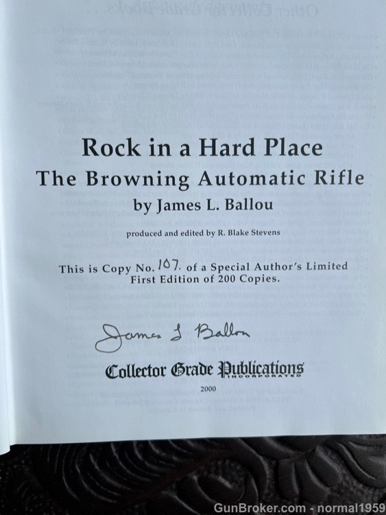 SIGNED COPY ROCK IN A HARD PLACE by JAMES BALLOU # 107 OF 200-img-3