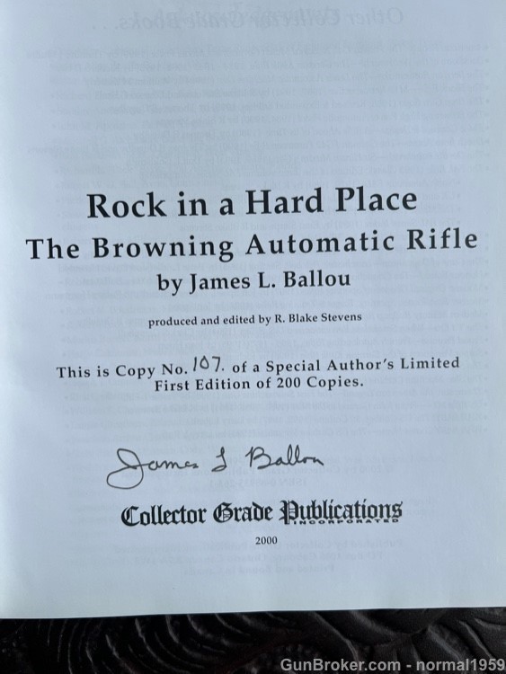 SIGNED COPY ROCK IN A HARD PLACE by JAMES BALLOU # 107 OF 200-img-4