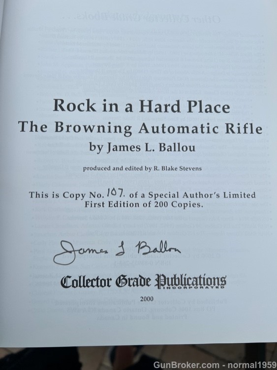 SIGNED COPY ROCK IN A HARD PLACE by JAMES BALLOU # 107 OF 200-img-7