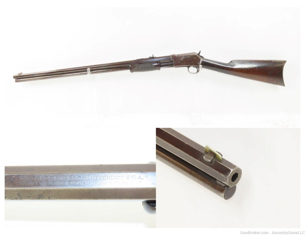 c1888 COLT mfr. LIGHTNING Slide Action RIFLE .32-20 WCF Winchester  Antique-img-0