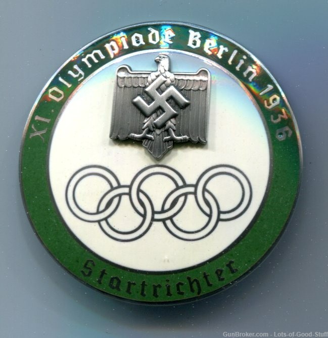 German WWII 1936 Berlin Summer Olympics Green Starter Sports Badge-img-0