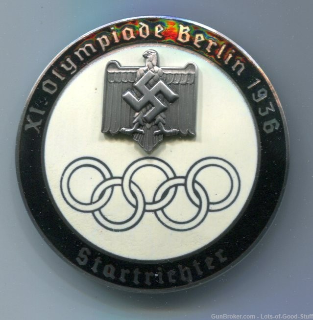 German WWII 1936 Berlin Summer Olympics Black Starter Sports Badge-img-0