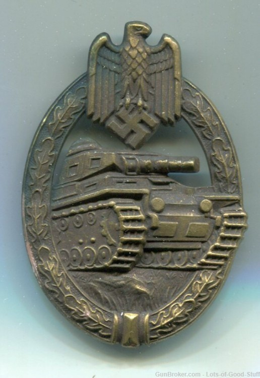 German WWII Army Heer Bronze Tank Assault Badge-img-0