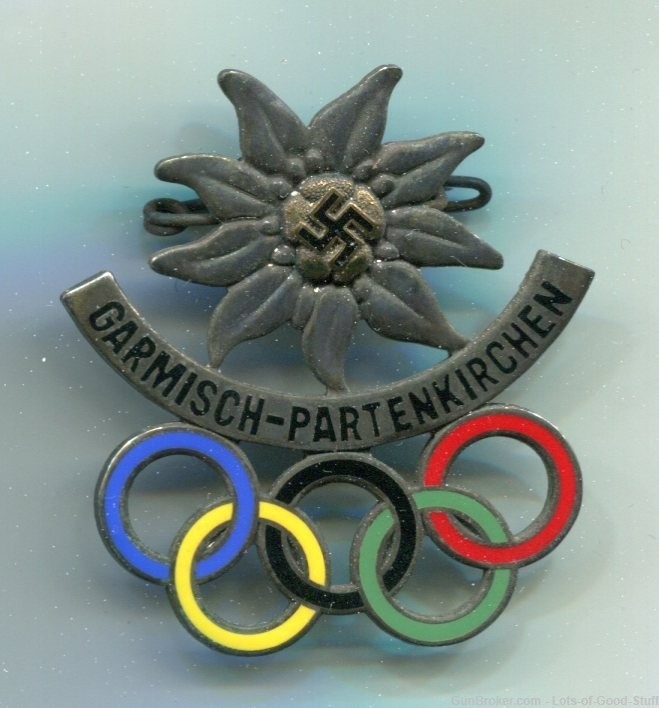 German WWII 1936 Garmisch Winter Olympics Badge-img-0