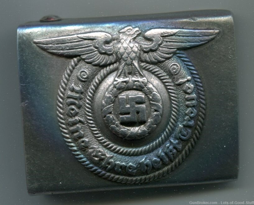 German WWII Waffen SS Schutz Staffel EM Buckle-img-0