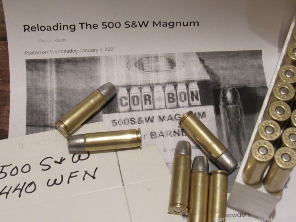 500 S&W ammo 440 gn wide flat nose-img-0