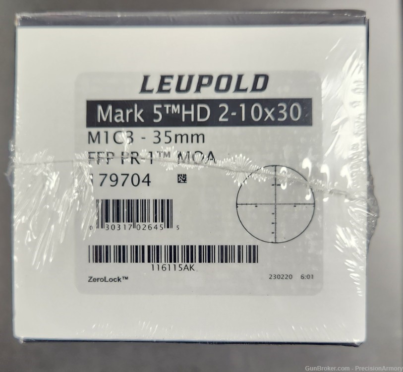 Leupold Mark 5 HD 2-10x30 M1C3 FFP PR-1 MOA 179704. Free Ship. No CC Fee -img-1