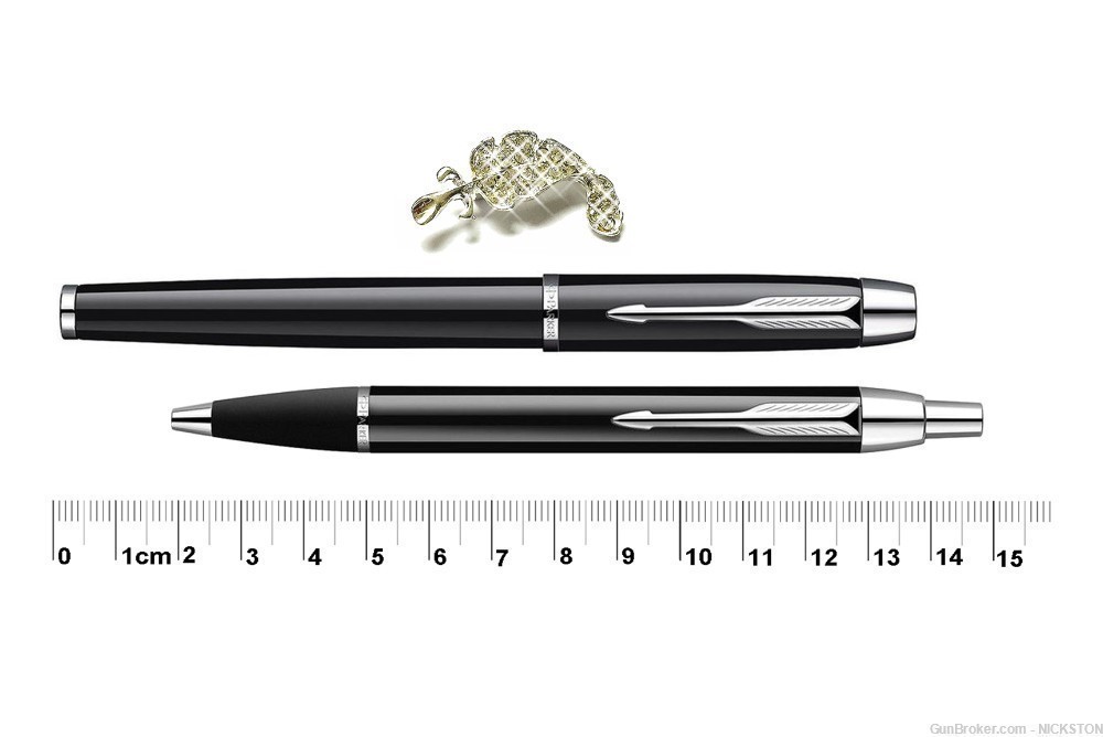 Luxury Black with Chrome Trim IM Ballpoint & Rollerball Pens Set by Parker-img-4