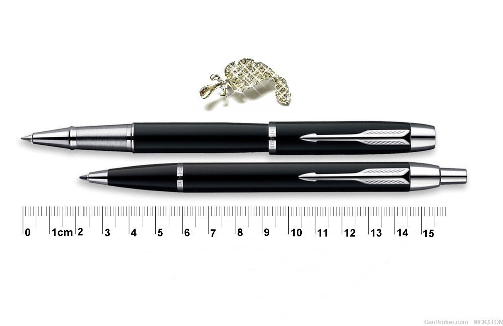 Luxury Black with Chrome Trim IM Ballpoint & Rollerball Pens Set by Parker-img-5