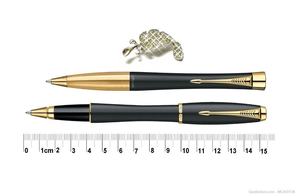 Luxury Black with Gold Trim Urban Ballpoint & Rollerball Pens Set by Parker-img-5