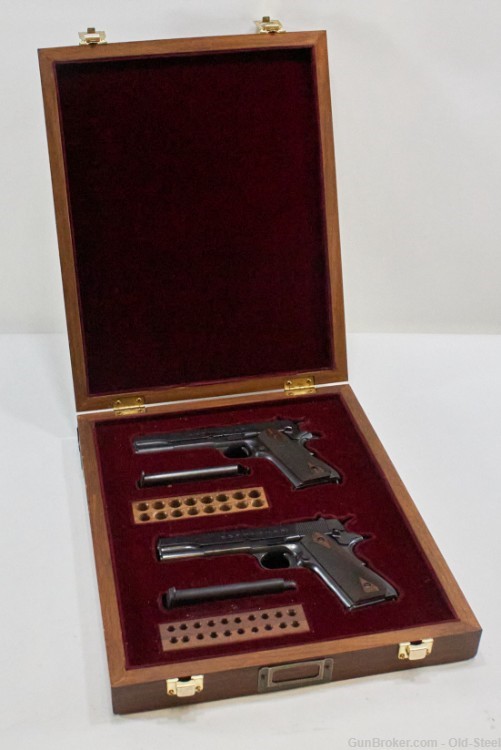  Boxed Pair of Colt Sistema 1927 1911 Pistols 45 ACP / 22LR C&R Argentine-img-0