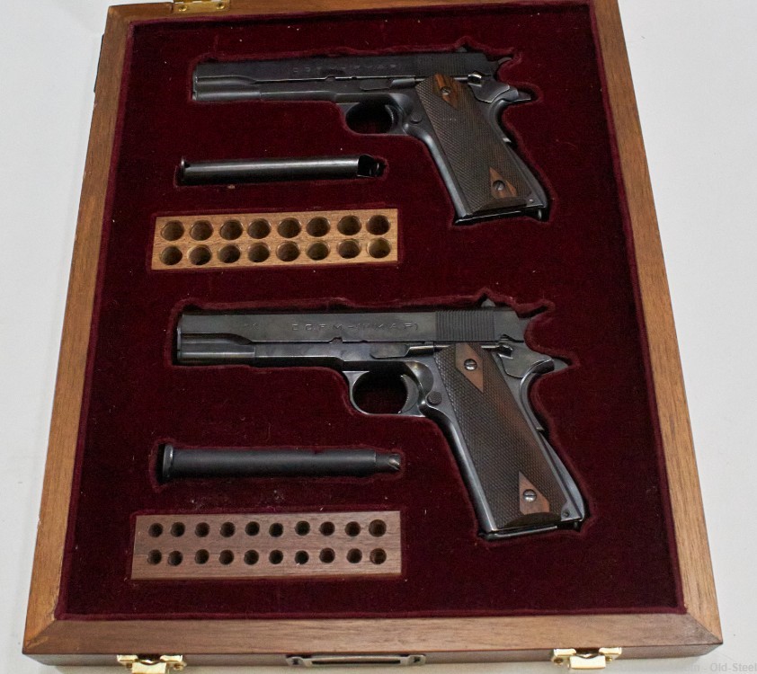  Boxed Pair of Colt Sistema 1927 1911 Pistols 45 ACP / 22LR C&R Argentine-img-2