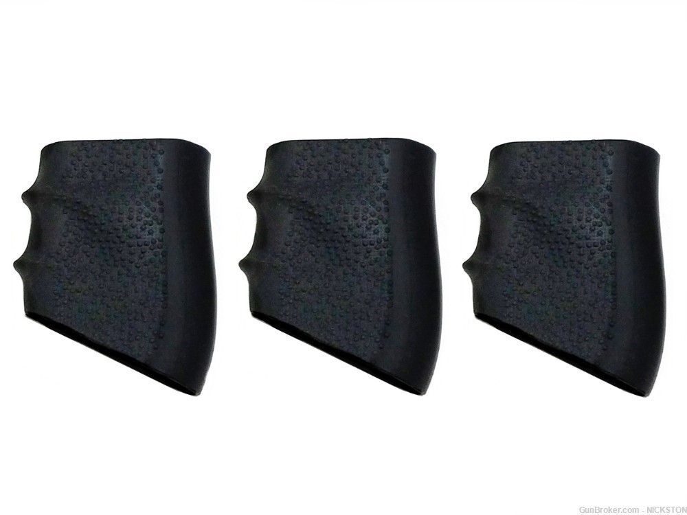 3pcs Black Universal Silicone Tactical Grips Sleeves for Full Size Pistols-img-0