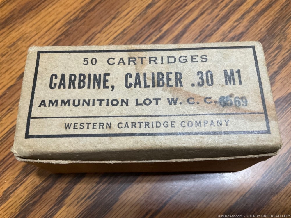 Vintage western cartridge co 30 m1 carbine ammunition military ammo box -img-0