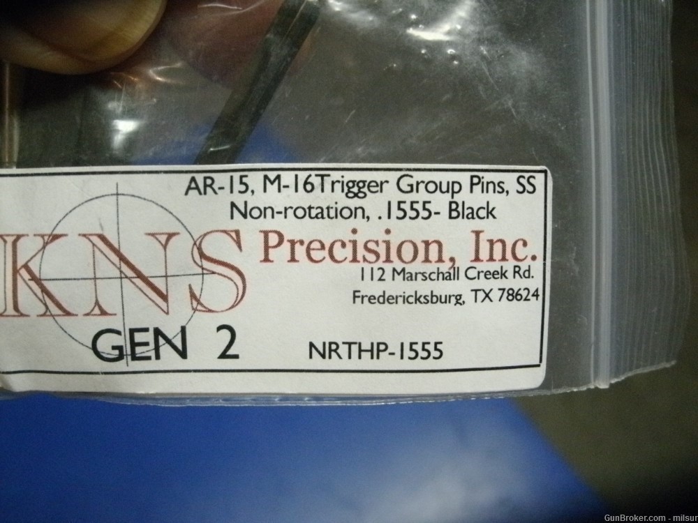 KNS GEN 2 TRIGGER PIN SET NON ROTATION AR15 BLACK-img-1
