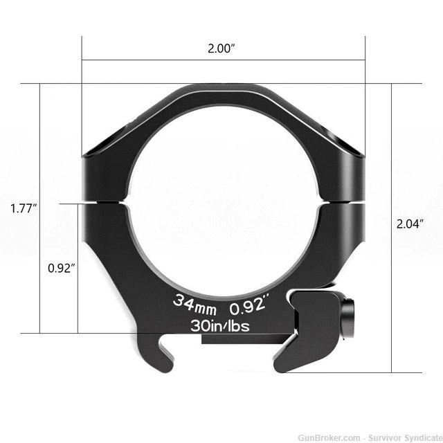 Arken Optics Halo Scope Rings 34mm Low 0.92"-img-0