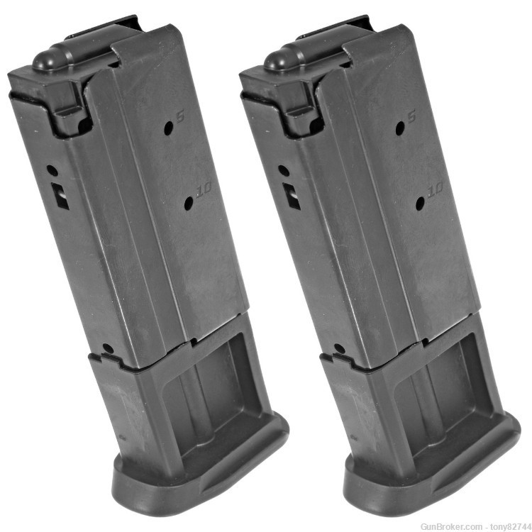 Ruger-57 Magazine 5.7x28 10 Rounds Polymer Base Plate Black 2 Pack 90712-img-0