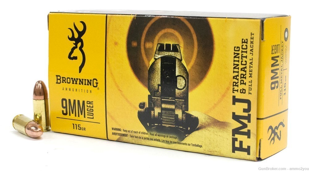 Browning 9mm 115gr FMJ Training and Practice 50rds-img-0