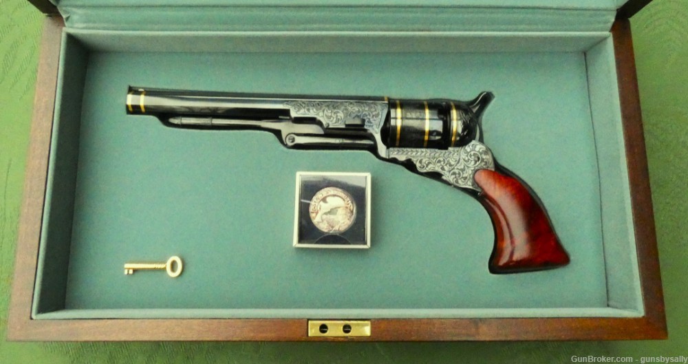 Fabulous Cased & Engraved Colt Paterson Number 5 Belt Pistol-img-0