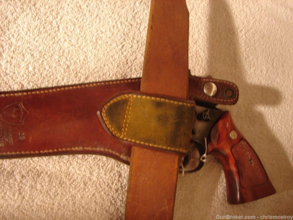 S&W N FRAME HOLSTER BY SAFARILAND AND LAWRENCE GUN BELT RIGHT HANDED 6" BAR-img-18