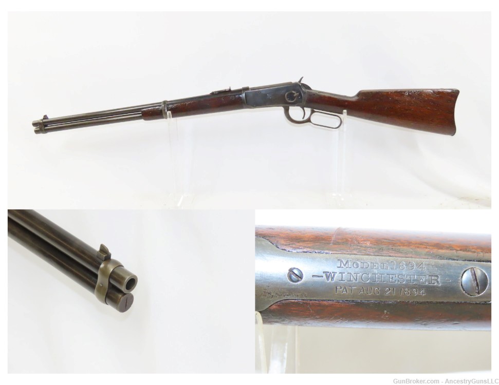 c1901 WINCHESTER M1894 Lever Action .38-55 WCF C&R Saddle Ring CARBINE   -img-0