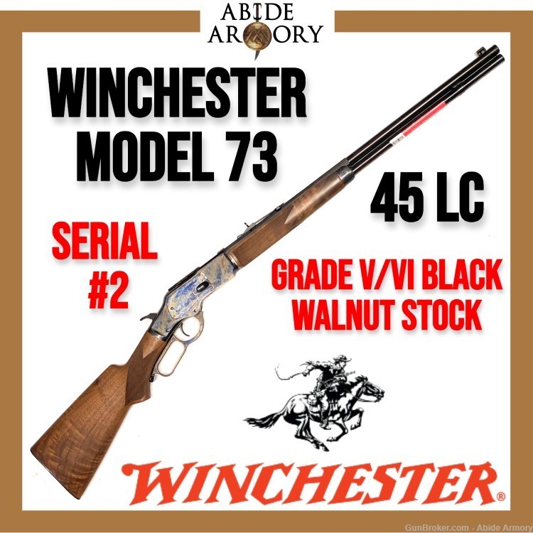 Winchester 1873 Deluxe 45 Long Colt Grade V/VI Wood SERIAL #2-img-0