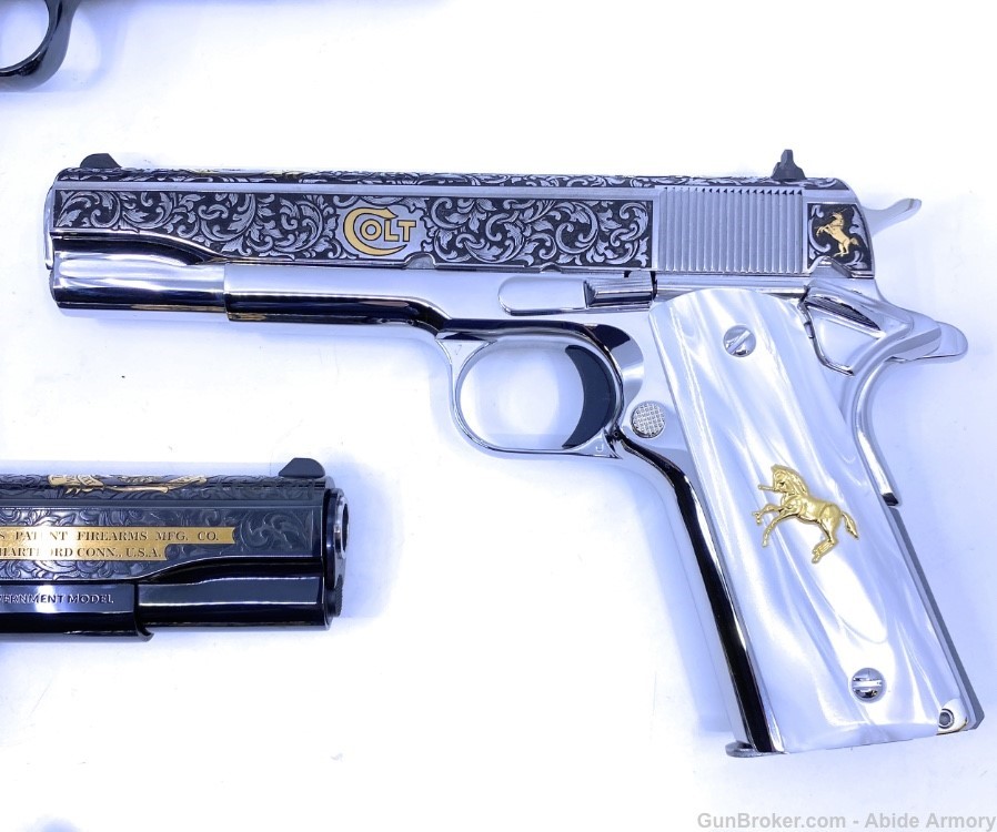 Samuel Colt 1911 Stainless Blued 45 38 SERIAL #4 LOWEST AVAILABLE 2 PUBLIC-img-8