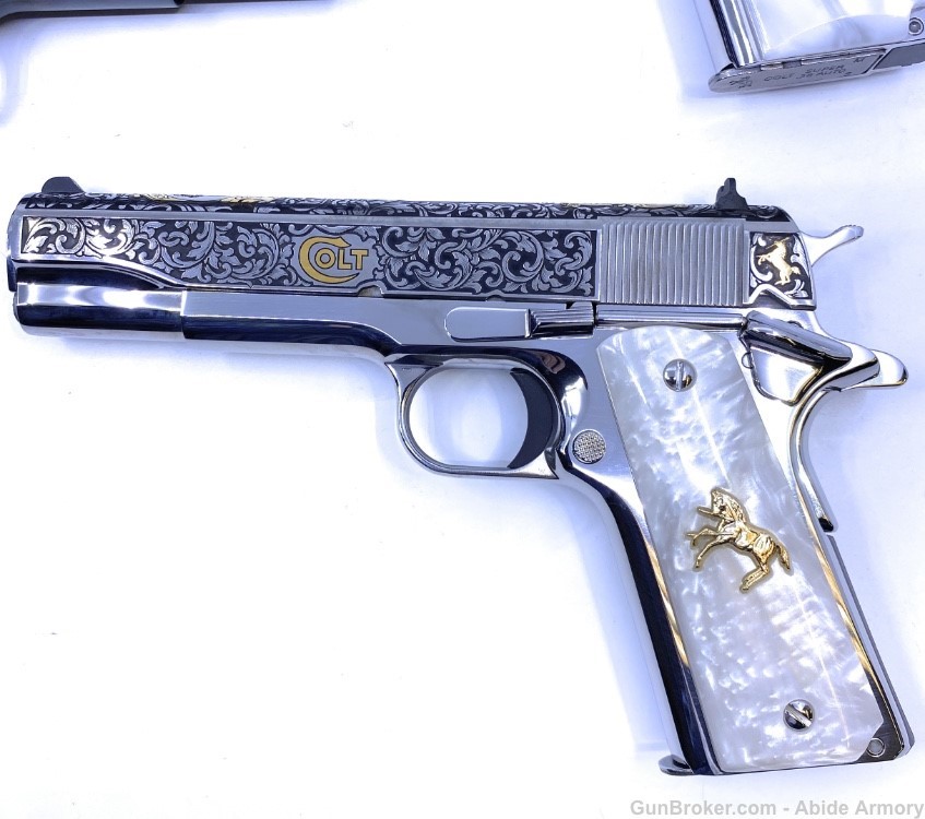 Samuel Colt 1911 Stainless Blued 45 38 SERIAL #4 LOWEST AVAILABLE 2 PUBLIC-img-7