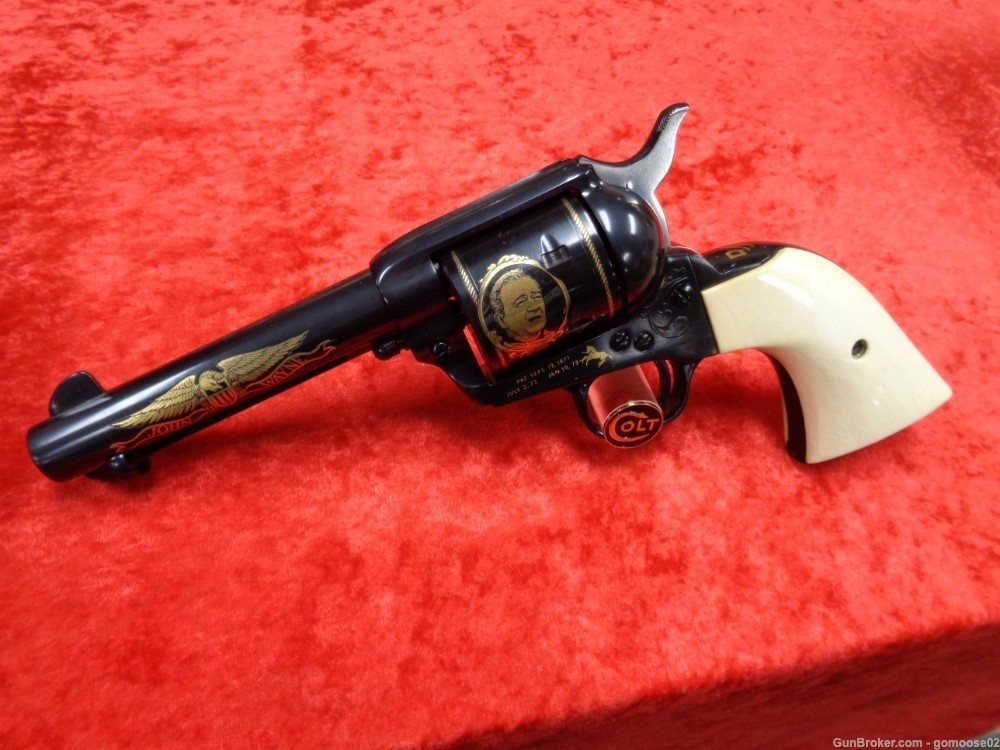 Colt John Wayne SAA Single Action Army Engraved Ivory Grips Case 45 I TRADE-img-6
