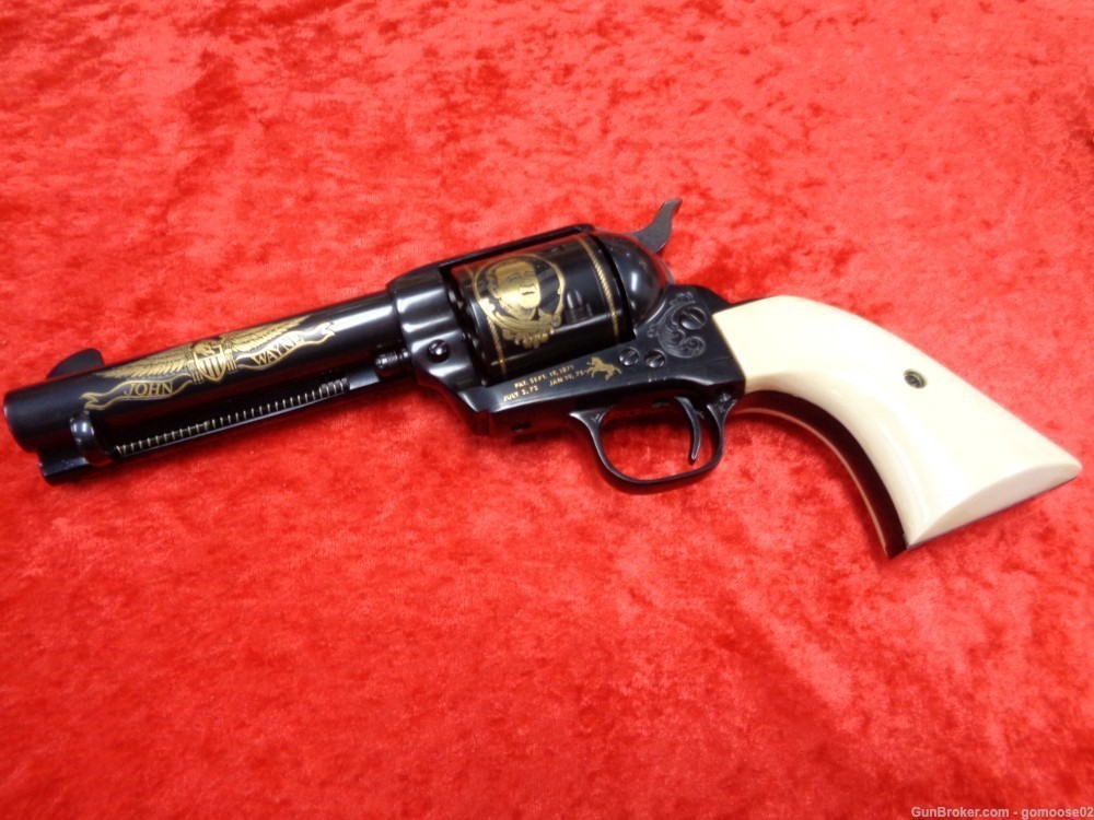 Colt John Wayne SAA Single Action Army Engraved Ivory Grips Case 45 I TRADE-img-11
