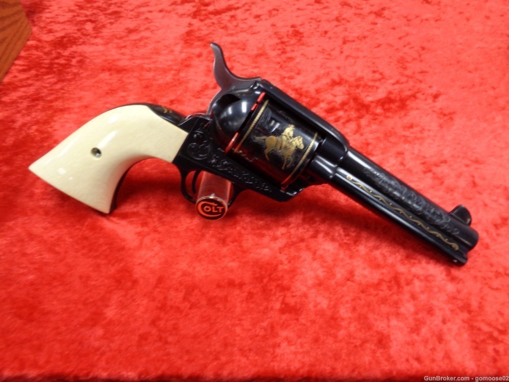 Colt John Wayne SAA Single Action Army Engraved Ivory Grips Case 45 I TRADE-img-3