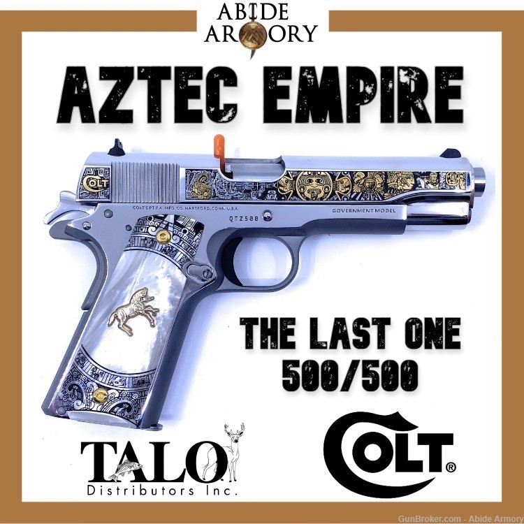 Colt 1911 38 Super TALO Aztec Empire #500/500 The Last One Ever Made! NIB!-img-0