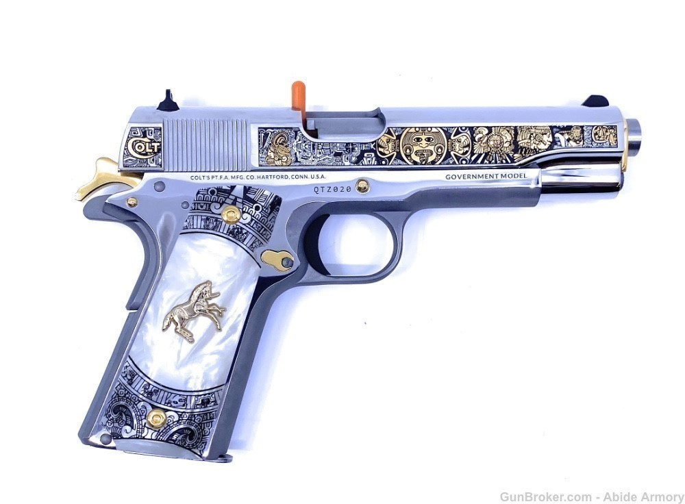 Colt 1911 38 Super TALO Deluxe Stainless Aztec Empire #20 O1911C-SS38QTZE-img-1
