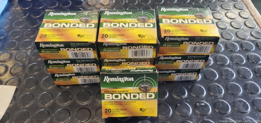 200 Rounds (10 boxes) Remington Bonded Golden Saber .357 Sig  *EXLNT* -img-0