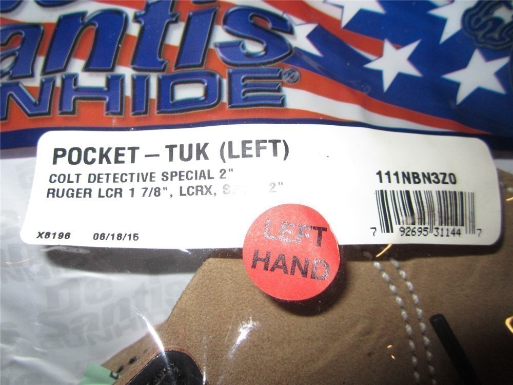 De Santis Gunhide holster Pocket-Tuk Left hand Ruger LCR 17/8, Colt Det 2in-img-1