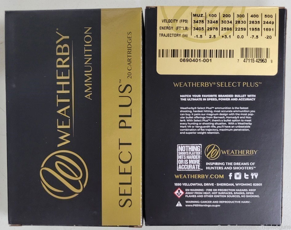 Weatherby Select Plus 6.5-300 Weatherby 127gr Barnes LRX lot of 100rds-img-1