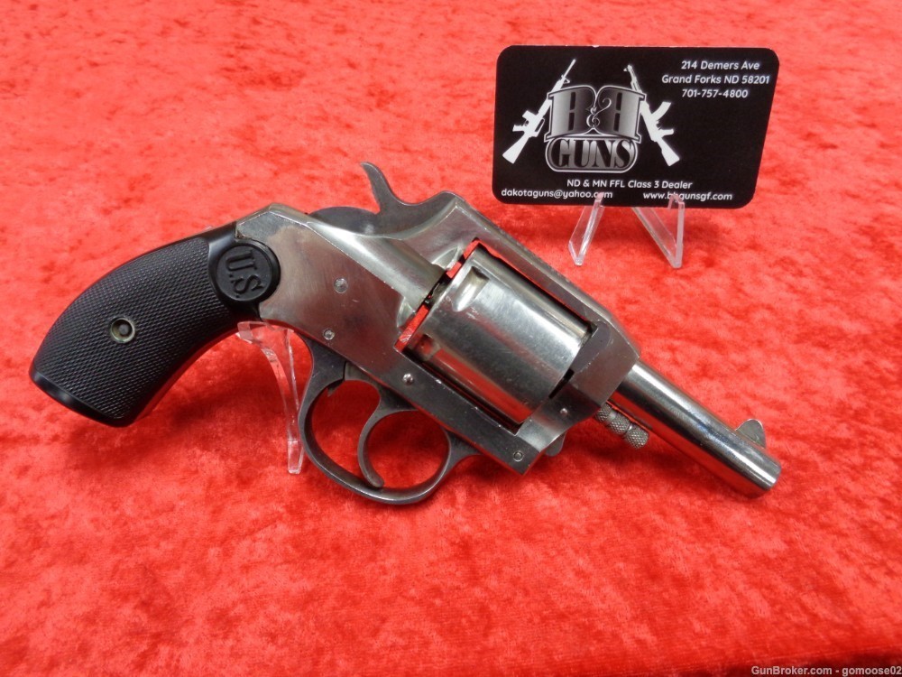 Iver Johnson US Revolver Co 38 S&W Double Action Revolver Nickel C&R TRADE-img-0