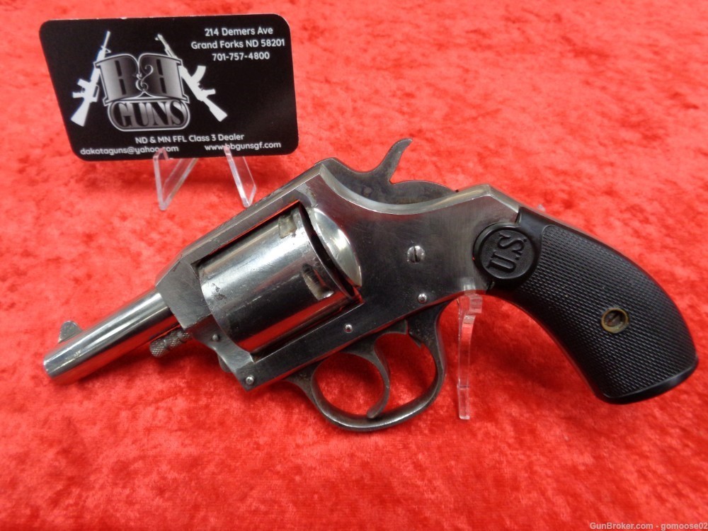 Iver Johnson US Revolver Co 38 S&W Double Action Revolver Nickel C&R TRADE-img-3