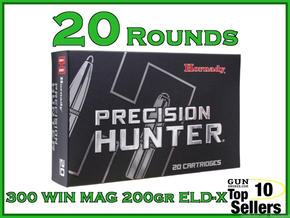 Hornady Precision Hunter 300 Win Mag 200 GR ELD-X 20CT 82002-img-0
