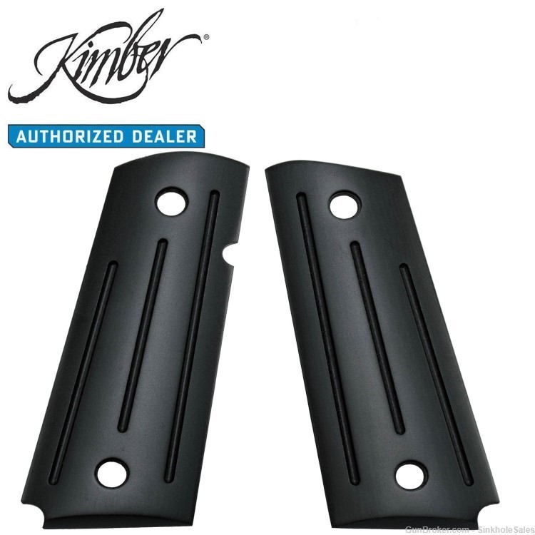 Kimber 1911 Compact/Ultra Ambi Slim Grips Black Micarta Ball Milled 4000984-img-0