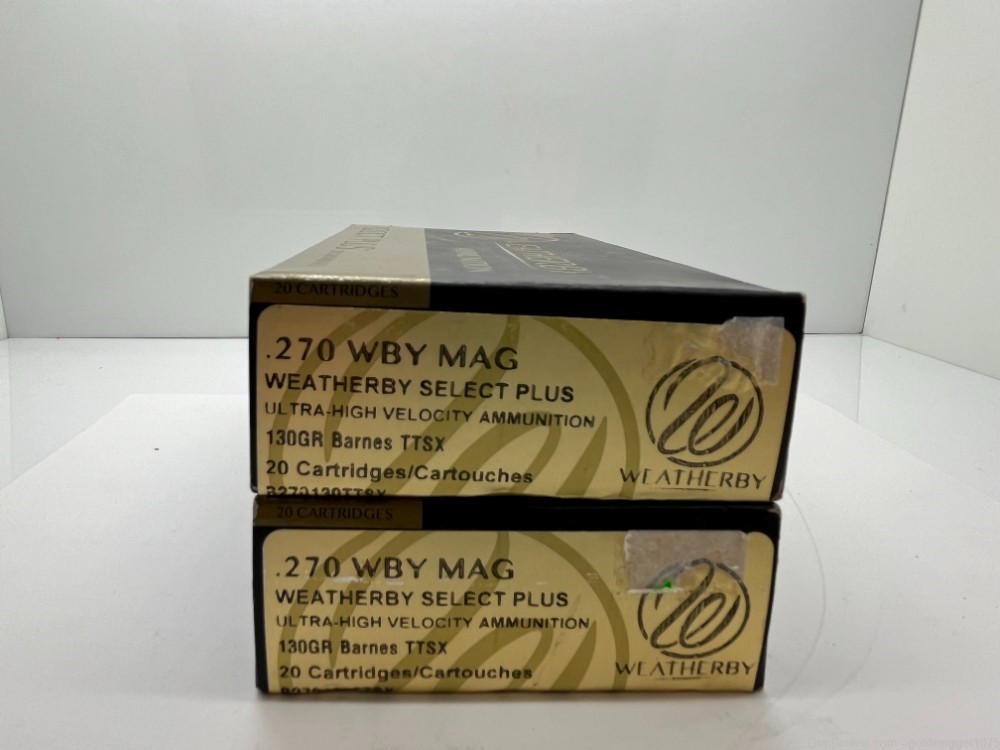 Weatherby Select Plus .270 Wby Mag 130gr TTSX Barnes B270130TTSX 40 Rounds-img-0
