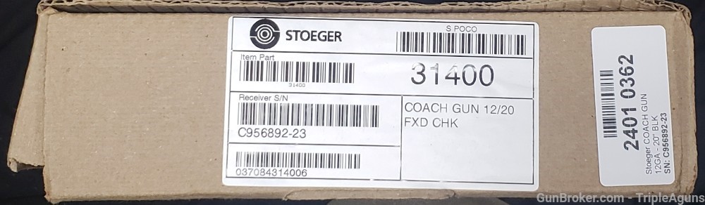 Stoeger Coach Gun 12ga 20in barrels 31400-img-20